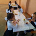 Checking the catering arrangements of the members of the marriage commission in the school cafeteria
