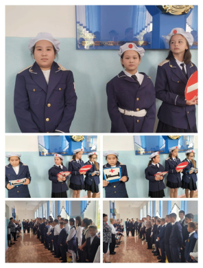 In order to develop the skills to comply with the basic rules of behavior of students on the street, road, in order to prevent children's road traffic injuries, a school assembly was held for students by the YID detachment.