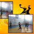 Competition in volleyball among girls 8-10 class