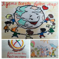в рамках мероприятий, посвящённых Дню единства народов Казахстана в школе была   организована выставка рисунков «Дружба глазами детей»