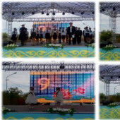 На большой сцене города по ул. Желтоқсан 9 мая дан был праздничный концерт «Поклонимся великим тем годам » силами коллективов художественной самодеятельности Школ города . Сводная концертная программа была подготовлена Школой искусств.